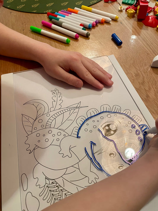 Tegneplade med LED-belysning